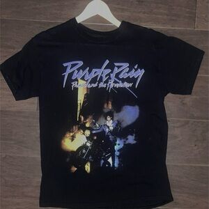 Purple Rain Graphic Black T-Shirt